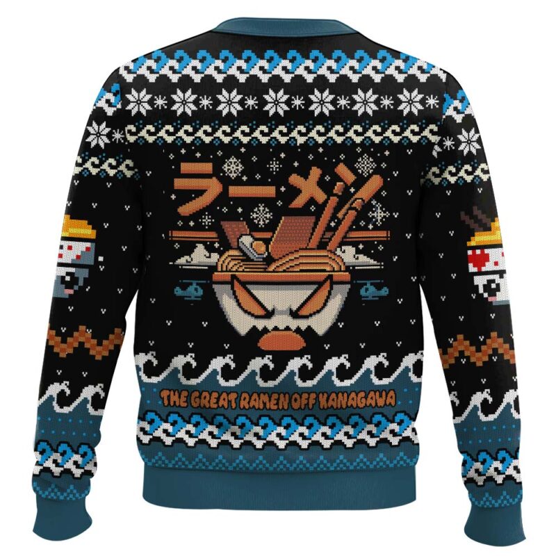 Hooktab The Great Ramen Off Kanagawa Ugly Christmas Sweater Hooktab The Great Ramen Off Kanagawa Ugly Christmas Sweater