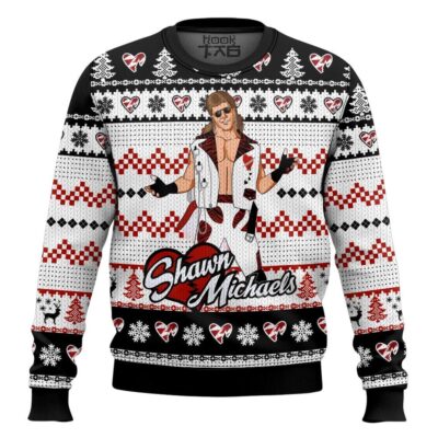 Hooktab The Heartbreak Kid Shawn Michaels WWE Ugly Christmas Sweater