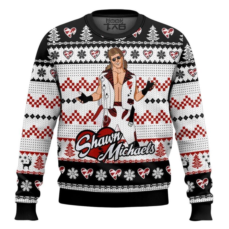 Hooktab The Heartbreak Kid Shawn Michaels WWE Ugly Christmas Sweater