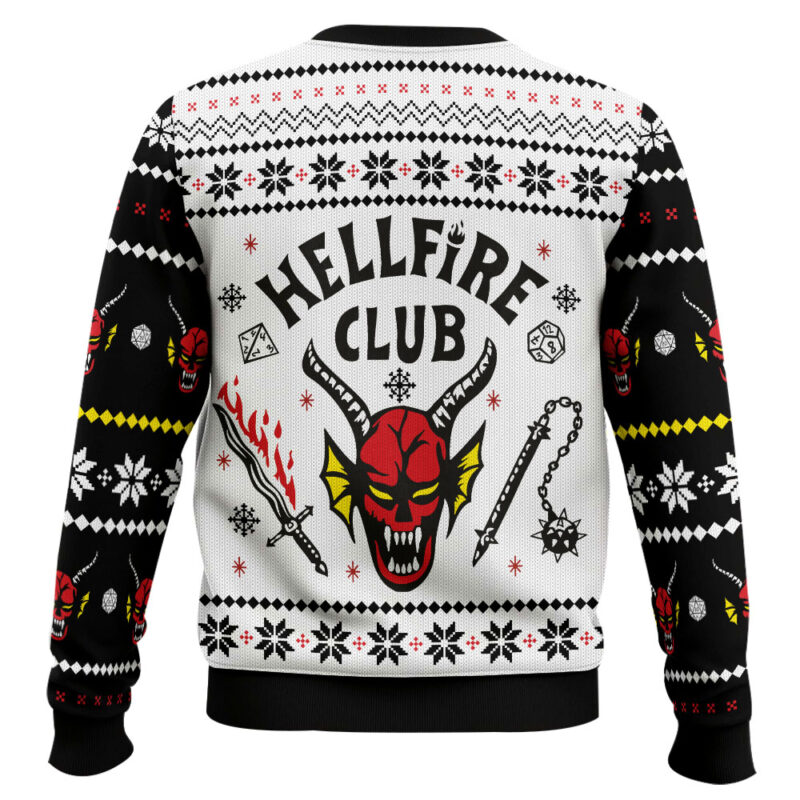 Hooktab The Hellfire Club Stranger Things Ugly Christmas Sweater Hooktab The Hellfire Club Stranger Things Ugly Christmas Sweater