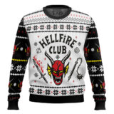 Hooktab The Hellfire Club Stranger Things Ugly Christmas Sweater