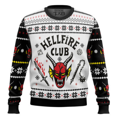 Hooktab The Hellfire Club Stranger Things Ugly Christmas Sweater