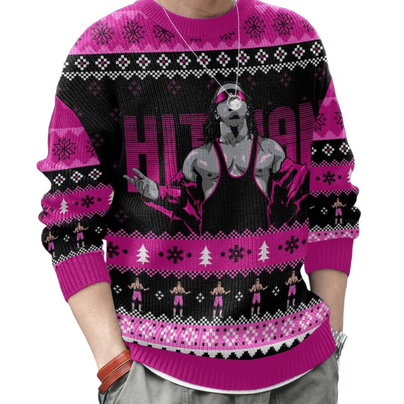 Hooktab The Hitman WWE Ugly Christmas Sweater Hooktab The Hitman WWE Ugly Christmas Sweater