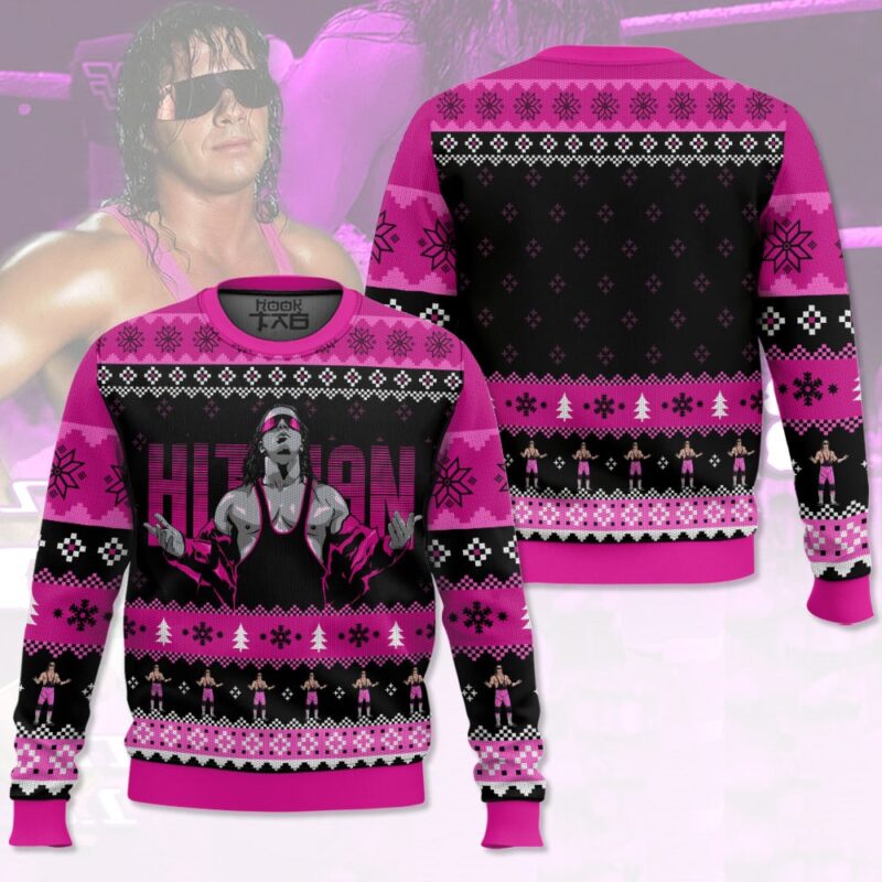 Hooktab The Hitman WWE Ugly Christmas Sweater Hooktab The Hitman WWE Ugly Christmas Sweater