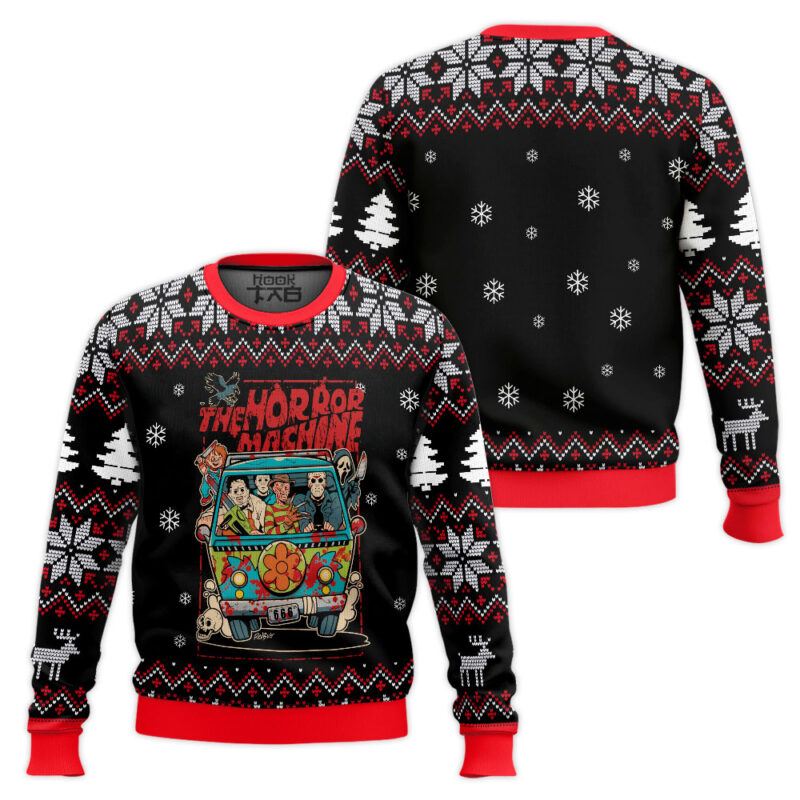 Hooktab The Horror Machine Ugly Christmas Sweater Hooktab The Horror Machine Ugly Christmas Sweater