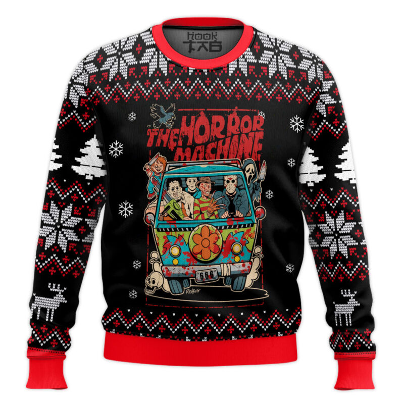 Hooktab The Horror Machine Ugly Christmas Sweater