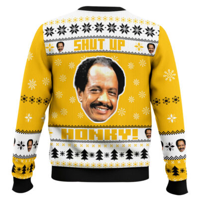 Hooktab The Jeffersons George Jefferson Shut Up Honkey Ugly Christmas Sweater