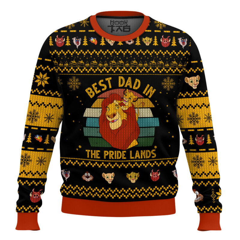 Hooktab The Lion King Best Dad In The Pride Lands Ugly Christmas Sweater