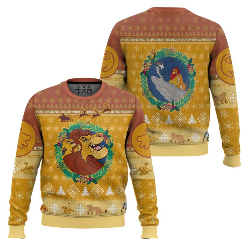 Hooktab The Lion King Father And Son Ugly Christmas Sweater Hooktab The Lion King Father And Son Ugly Christmas Sweater