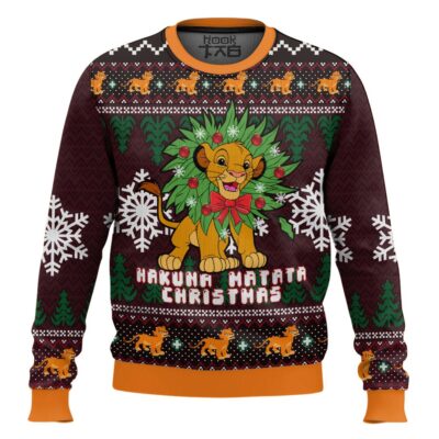 Hooktab The Lion King Hakuna Matata Christmas Ugly Christmas Sweater