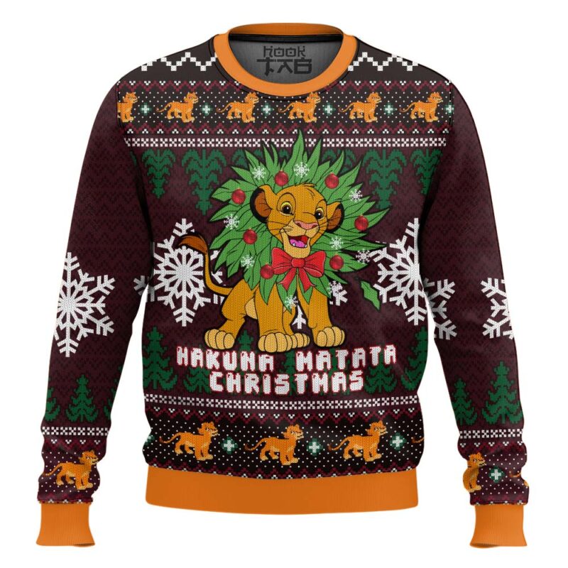 Hooktab The Lion King Hakuna Matata Christmas Ugly Christmas Sweater