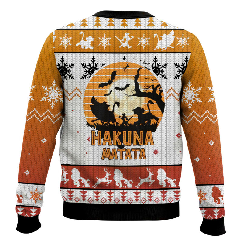 Hooktab The Lion King Hakuna Matata Firends Ugly Christmas Sweater Hooktab The Lion King Hakuna Matata Firends Ugly Christmas Sweater