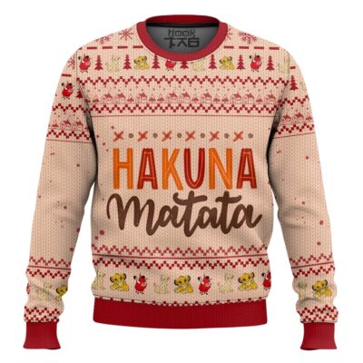 Hooktab The Lion King Hakuna Matata Ugly Christmas Sweater