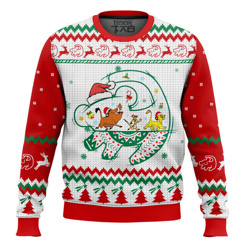 Hooktab The Lion King Ho Ho Ho Ugly Christmas Sweater
