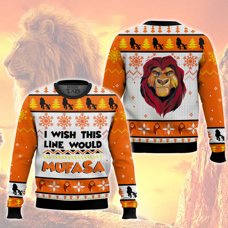 Hooktab The Lion King Mufasa Ugly Christmas Sweater Hooktab The Lion King Mufasa Ugly Christmas Sweater