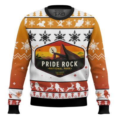 Hooktab The Lion King Pride Rock Ugly Christmas Sweater
