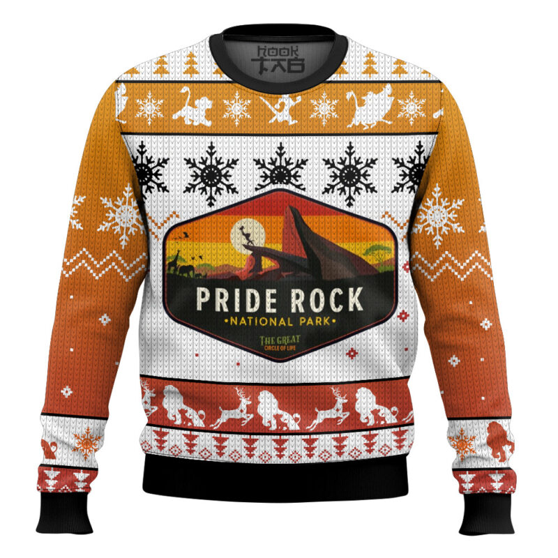 Hooktab The Lion King Pride Rock Ugly Christmas Sweater