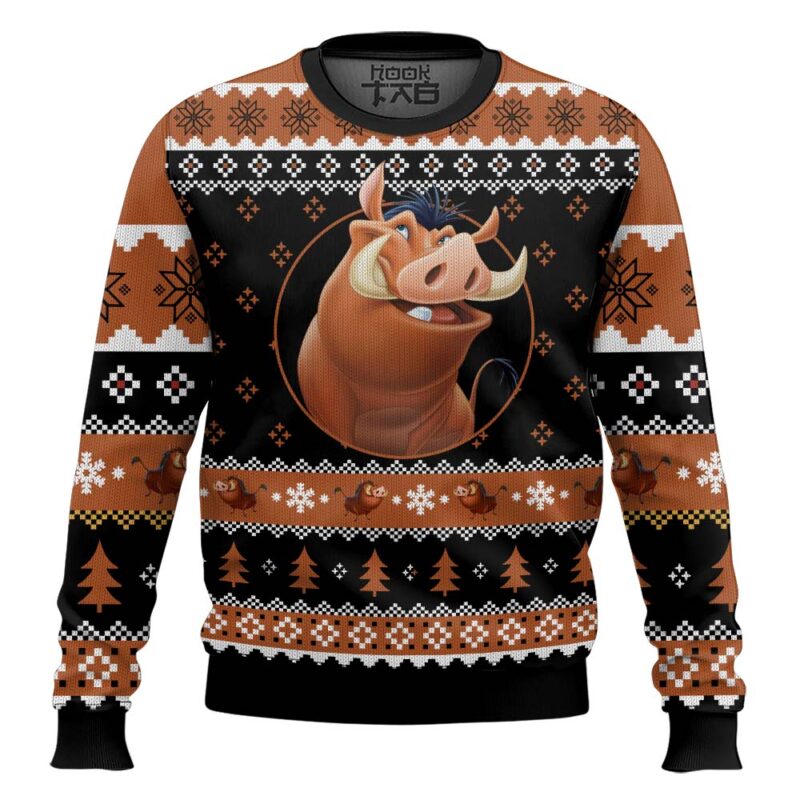 Hooktab The Lion King Pumbaa Ugly Christmas Sweater