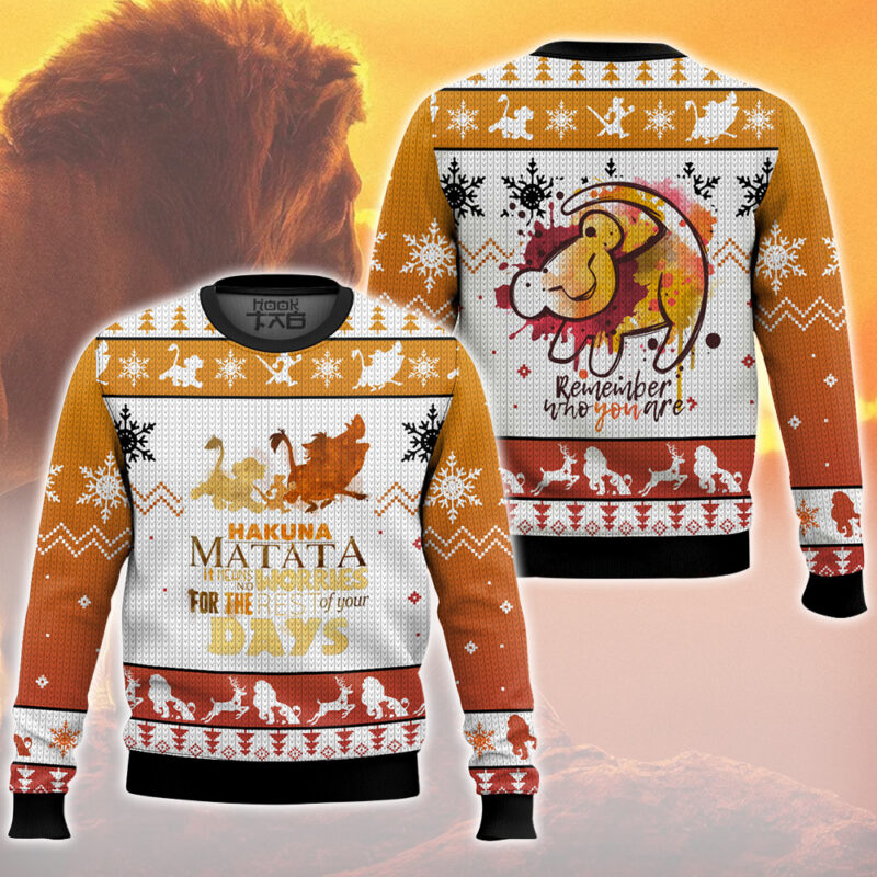 Hooktab The Lion King Remember Who You Are Ugly Christmas Sweater Hooktab The Lion King Remember Who You Are Ugly Christmas Sweater