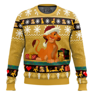 Hooktab The Lion King Santa Simba Ugly Christmas Sweater