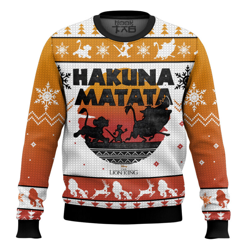 Hooktab The Lion King Simba Hakuna Matata Ugly Christmas Sweater