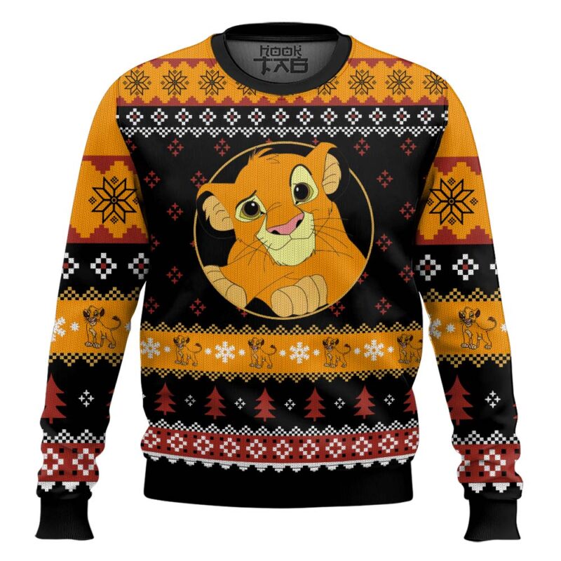 Hooktab The Lion King Simba Ugly Christmas Sweater
