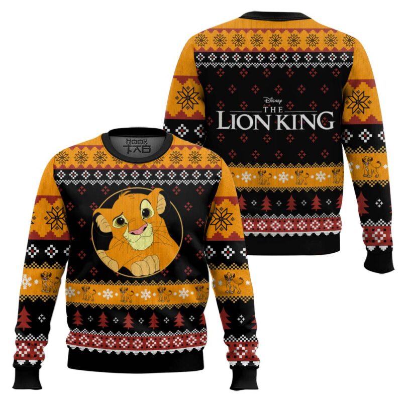 Hooktab The Lion King Simba Ugly Christmas Sweater Hooktab The Lion King Simba Ugly Christmas Sweater