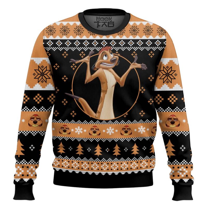 Hooktab The Lion King Timon Ugly Christmas Sweater