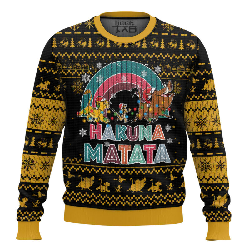 Hooktab The Lion King Xmas Hakuna Matata Ugly Christmas Sweater