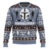 Hooktab The Mandalorian - Custom Name Ugly Christmas Sweater