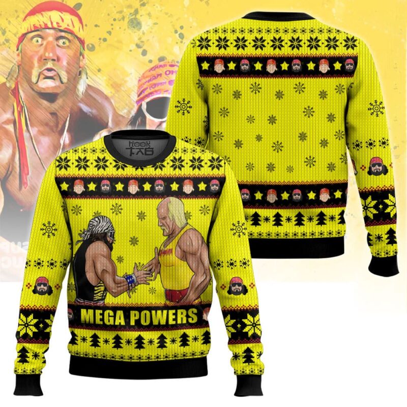 Hooktab The Mega Powers WWE Ugly Christmas Sweater Hooktab The Mega Powers WWE Ugly Christmas Sweater
