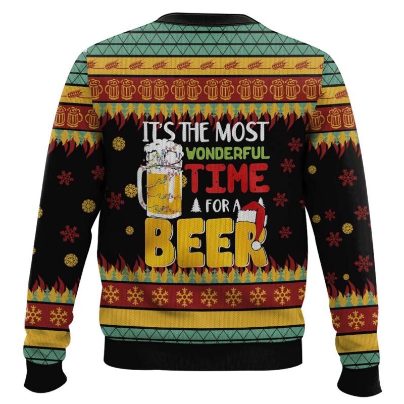Hooktab The Most Wonderful Time For A Beer Ugly Christmas Sweater Hooktab The Most Wonderful Time For A Beer Ugly Christmas Sweater