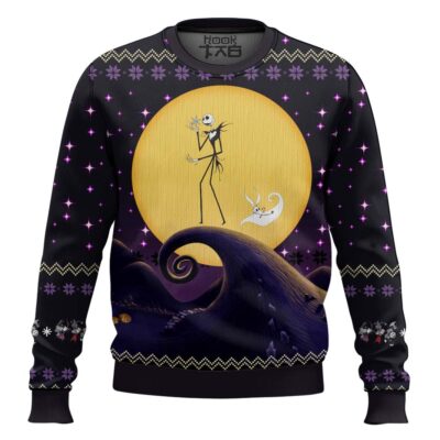 Hooktab The Nightmare Before Christmas Jack Skellington Ugly Christmas Sweater