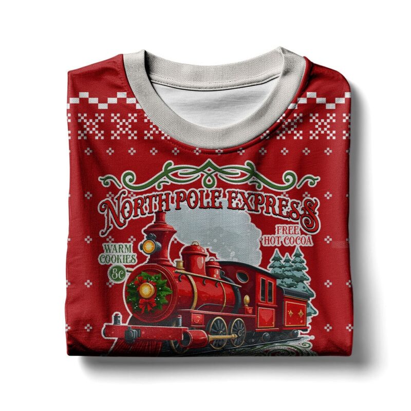 Hooktab The Polar Express Ugly Christmas Sweater Hooktab The Polar Express Ugly Christmas Sweater