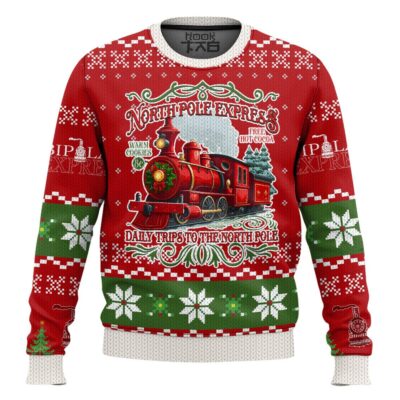 Hooktab The Polar Express Ugly Christmas Sweater