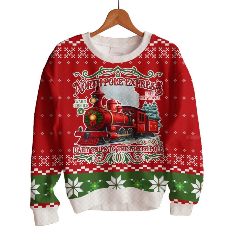 Hooktab The Polar Express Ugly Christmas Sweater Hooktab The Polar Express Ugly Christmas Sweater