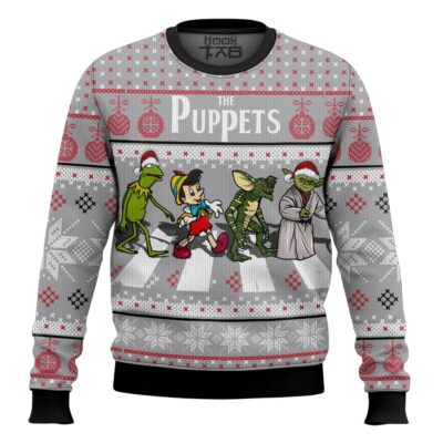 Hooktab The Puppets, Kermit, Yoda, Pinocchio, And Gremlins Ugly Christmas Sweater