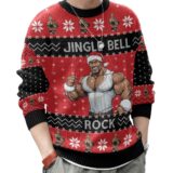 Hooktab The Rock Jingle Bell Rock WWE Ugly Christmas Sweater