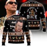 Hooktab The Rock Just Bring It WWE Ugly Christmas Sweater