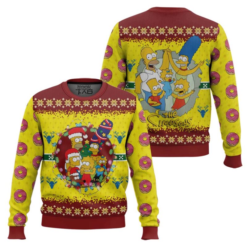 Hooktab The Simpson Family Ugly Christmas Sweater Hooktab The Simpson Family Ugly Christmas Sweater