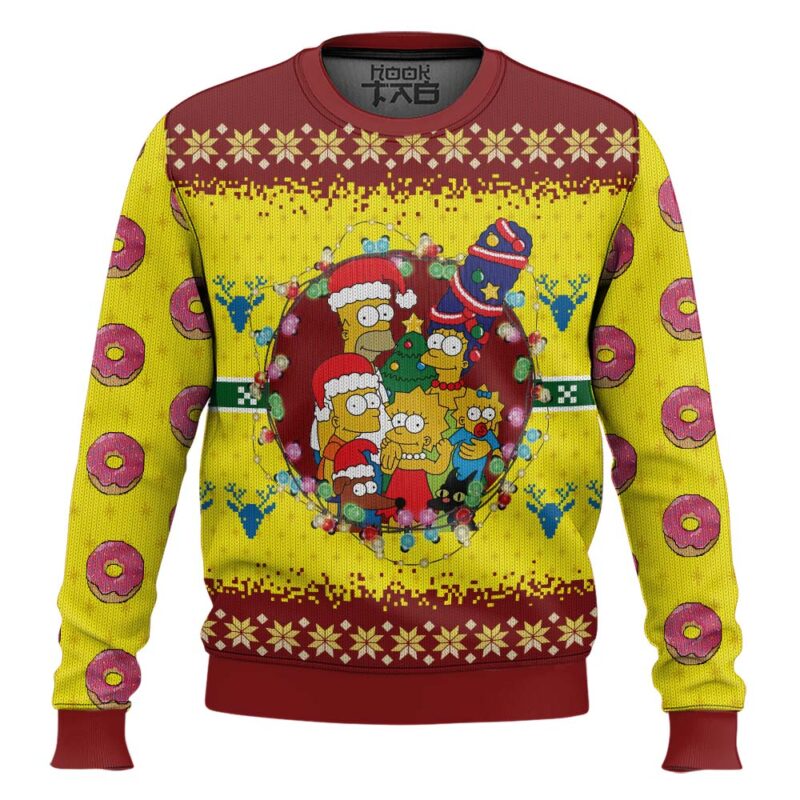 Hooktab The Simpson Family Ugly Christmas Sweater