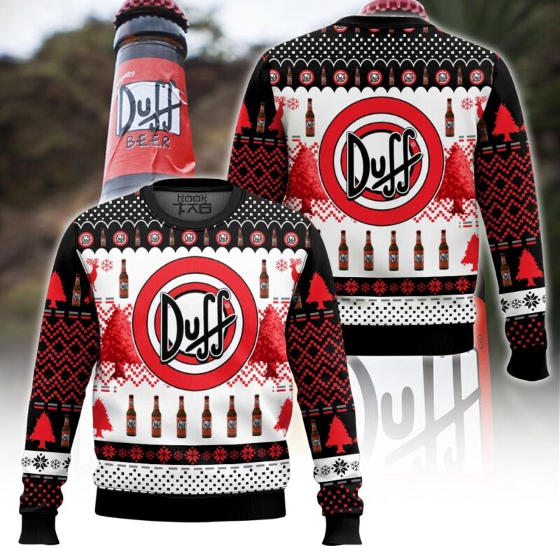 Hooktab The Simpsons Duff Beer Ugly Christmas Sweater Hooktab The Simpsons Duff Beer Ugly Christmas Sweater
