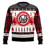 Hooktab The Simpsons Duff Beer Ugly Christmas Sweater