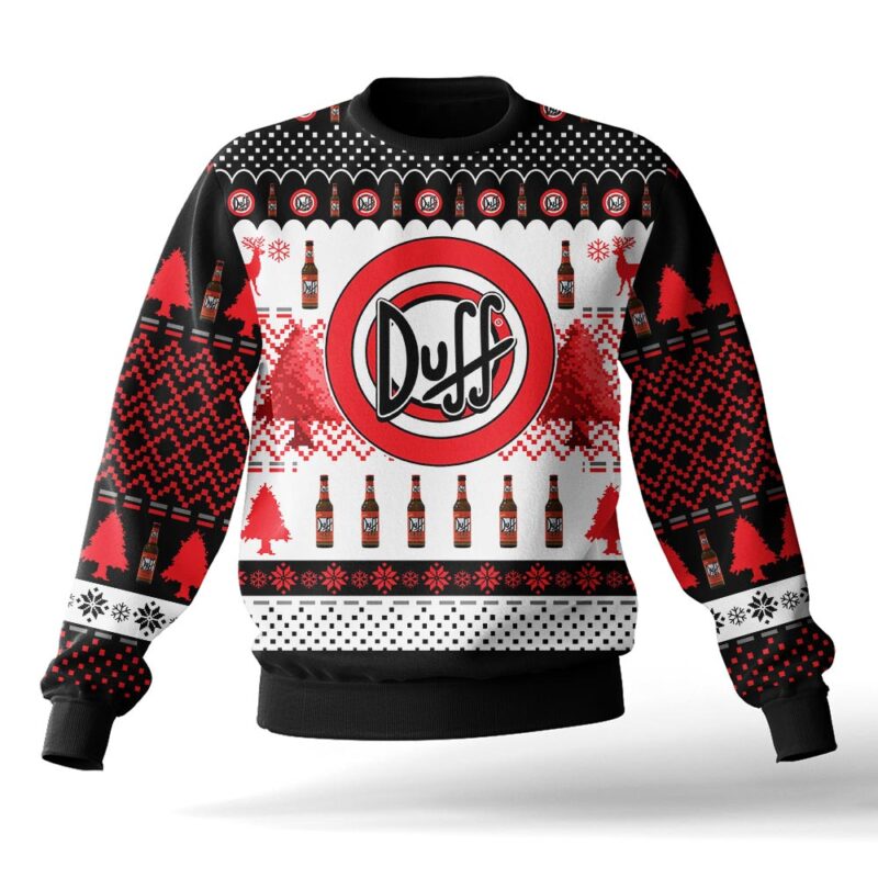 Hooktab The Simpsons Duff Beer Ugly Christmas Sweater Hooktab The Simpsons Duff Beer Ugly Christmas Sweater