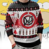 Hooktab The Simpsons Duff Beer Ugly Christmas Sweater