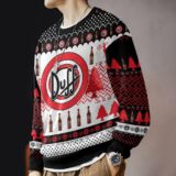 Hooktab The Simpsons Duff Beer Ugly Christmas Sweater
