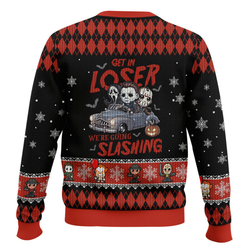 Hooktab The Slayers Halloween Horror Slashers Ugly Christmas Sweater Hooktab The Slayers Halloween Horror Slashers Ugly Christmas Sweater