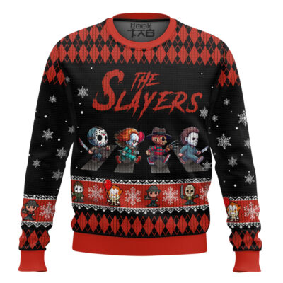 Hooktab The Slayers Halloween Horror Slashers Ugly Christmas Sweater