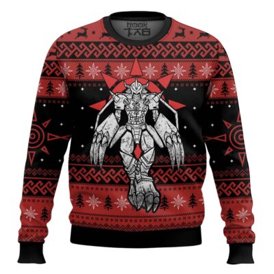 Hooktab The Strongest Dragon WarGreymon Digimon Ugly Christmas Sweater