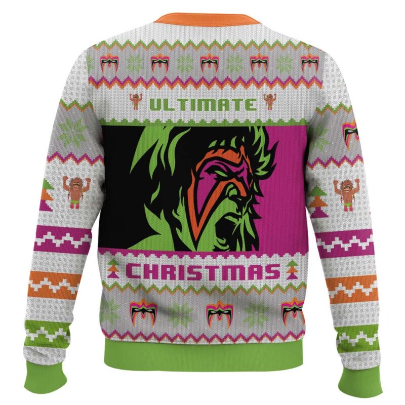 Hooktab The Ultimate Warrior WWE Ugly Christmas Sweater Hooktab The Ultimate Warrior WWE Ugly Christmas Sweater